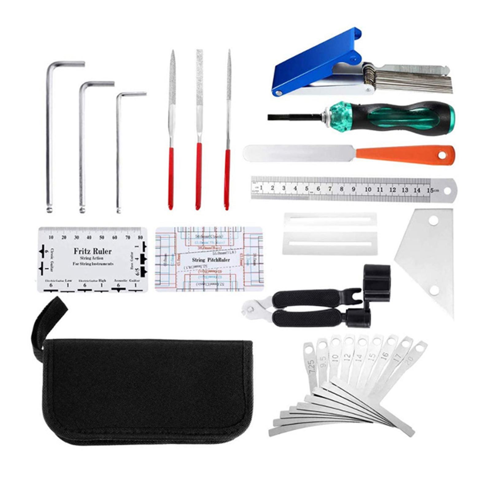 25Pcs Guitar Setup Kits Repairing Tools with String Action Ruler Luthier File Guitar Bridge Pins for Guitar Ukulele 1
25Pcs Guitar Setup Kits Repairing Tools with String Action Ruler Luthier File Guitar Bridge Pins for Guitar Ukulele 1