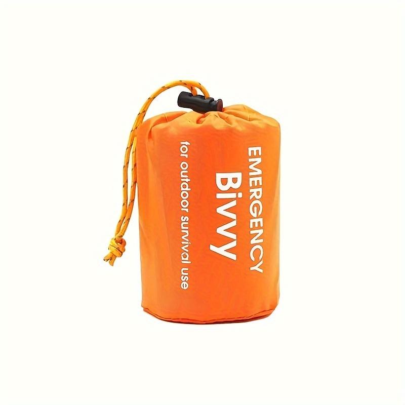 Insulated emergency sleeping bag, reusable & compact w/ whistle. PE material, drawstring. For outdoor & first aid.
Insulated emergency sleeping bag, reusable & compact w/ whistle. PE material, drawstring. For outdoor & first aid.