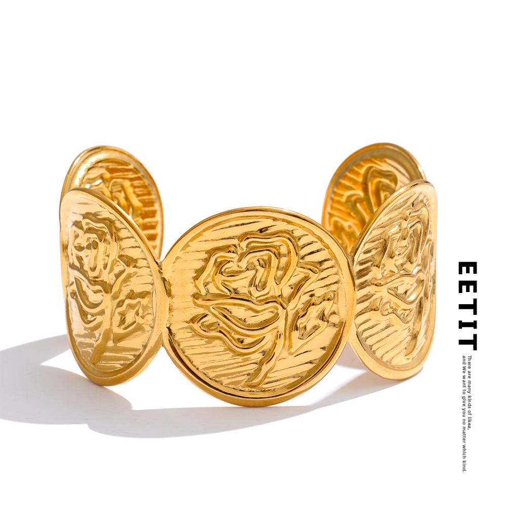 Eetit 60mm Waterproof Stainless Steel Metal Flower Shape Cuff Bracelet Bangle Golden Texture Open Fashion Jewelry золотий
Eetit 60mm Waterproof Stainless Steel Metal Flower Shape Cuff Bracelet Bangle Golden Texture Open Fashion Jewelry золотий