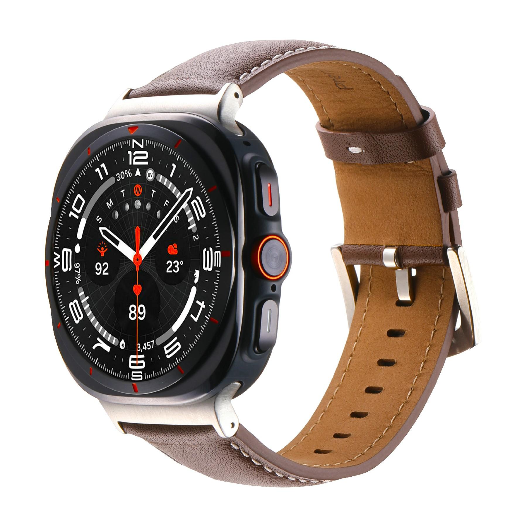 For Samsung Galaxy Watch Ultra 47mm Watch Strap Genuine Cow Leather Wrist Band Replacement Light Brown 
For Samsung Galaxy Watch Ultra 47mm Watch Strap Genuine Cow Leather Wrist Band Replacement Light Brown