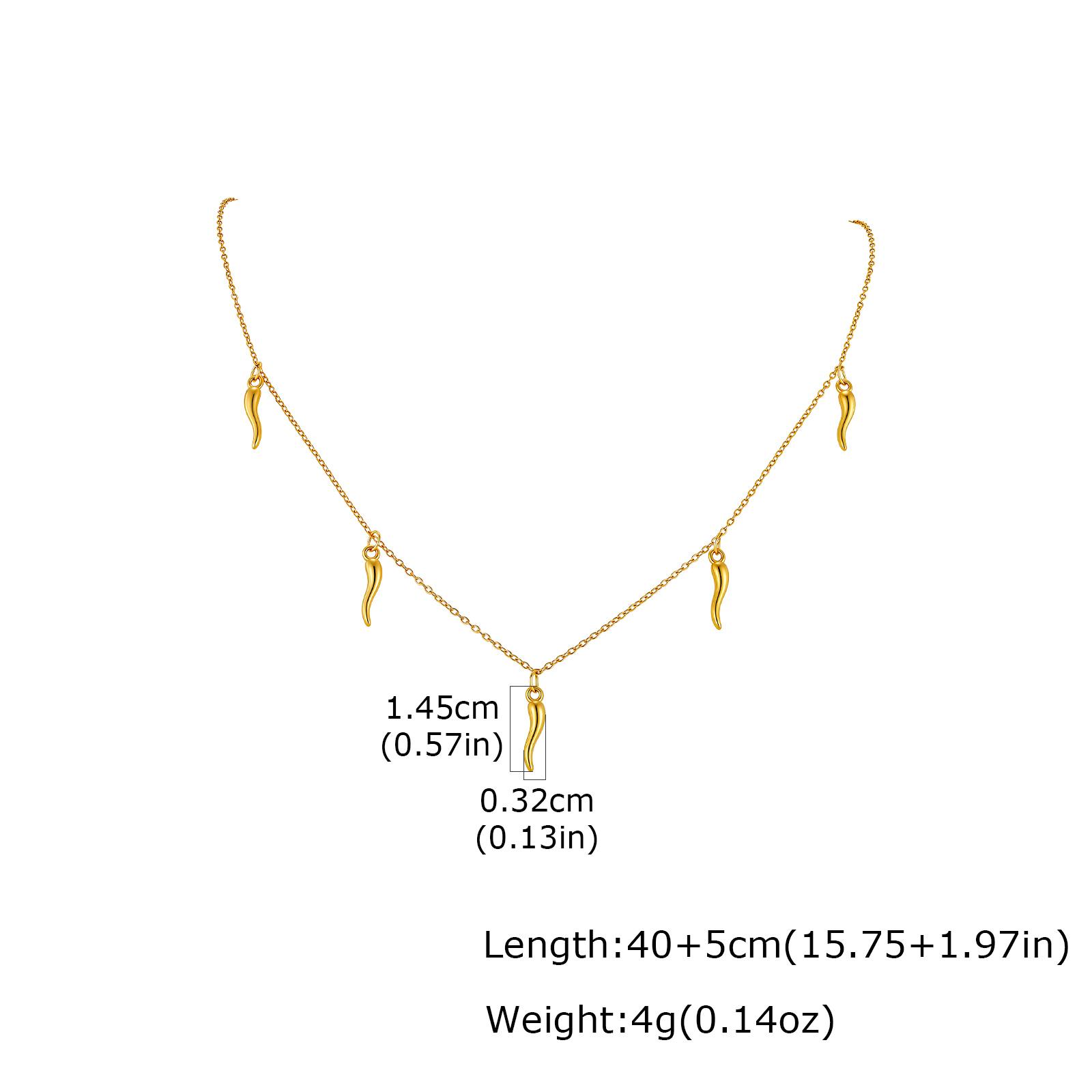 Vintage Italian Horn Pendant Necklace for Women Stainless Steel Gold Plated Chili Pepper Charm Choker Necklace Amulet Jewelry
Vintage Italian Horn Pendant Necklace for Women Stainless Steel Gold Plated Chili Pepper Charm Choker Necklace Amulet Jewelry