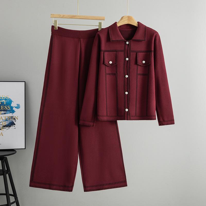 Women’s Cross-Border Plaid Knit Sweater and Loose Trousers Set for Autumn/Winter One Size вино красного
Women’s Cross-Border Plaid Knit Sweater and Loose Trousers Set for Autumn/Winter One Size вино красного