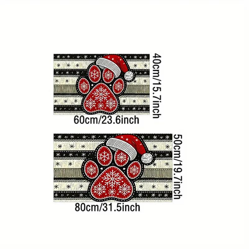 Paw Print Hat Christmas Doormat Winter Xmas Home Decor Low-Profile Switch Rug Door Mat Floor Mat for Indoor Outdoor 40x60cm 16x24inch
Paw Print Hat Christmas Doormat Winter Xmas Home Decor Low-Profile Switch Rug Door Mat Floor Mat for Indoor Outdoor 40x60cm 16x24inch