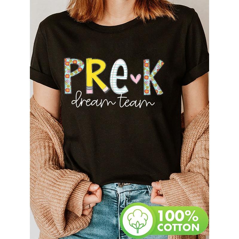 European sizes Pre-K Dream Team Preschool Teacher First Day of - Print T-Shirt, Short Sleeve Crew Neck Casual Top for Summer & Spring, 4XL чорний
European sizes Pre-K Dream Team Preschool Teacher First Day of - Print T-Shirt, Short Sleeve Crew Neck Casual Top for Summer & Spring, 4XL чорний