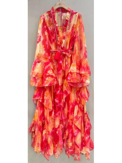 High-Waist Ruffle Lace-Up Printed Beach Dress L
High-Waist Ruffle Lace-Up Printed Beach Dress L