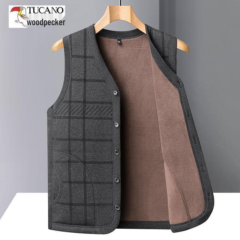 Woodpecker Men s Thickened Lambswool Warm Vest - Autumn/Winter Plus Velvet Sleeveless Cardigan 2XL темно-сірий
Woodpecker Men s Thickened Lambswool Warm Vest - Autumn/Winter Plus Velvet Sleeveless Cardigan 2XL темно-сірий