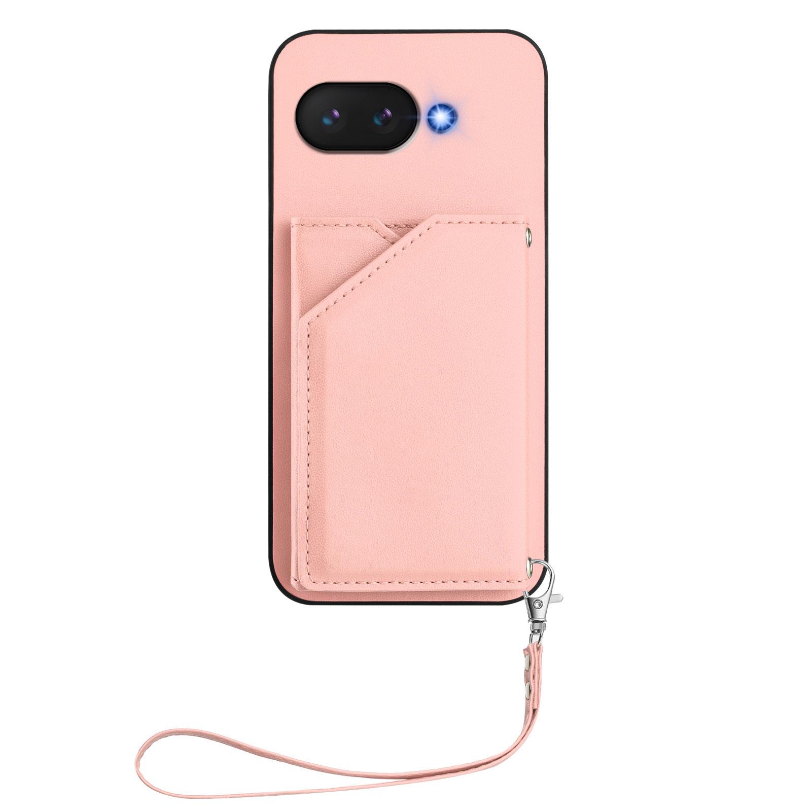 For Google Pixel 9a Case Card Holder Kickstand Skin-Touch Phone Cover with Wrist Strap Pink
For Google Pixel 9a Case Card Holder Kickstand Skin-Touch Phone Cover with Wrist Strap Pink
