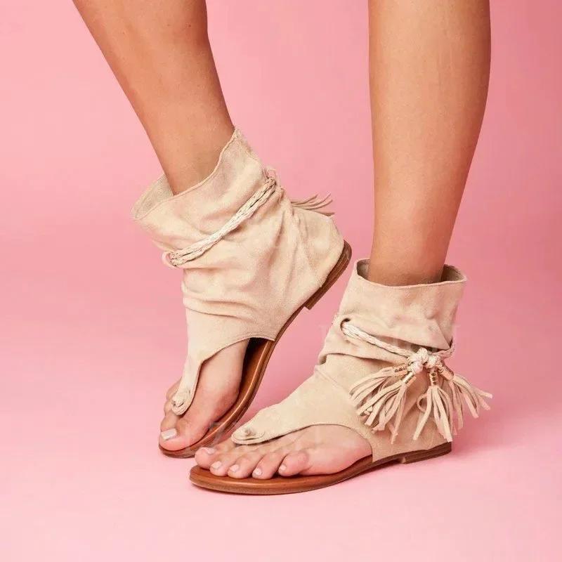 Women Summer Boots Open Toe Flat Sandals Tassel Design Roman Sandal Elegant Shoes Plus Size 35-43 Comfortable 35
Women Summer Boots Open Toe Flat Sandals Tassel Design Roman Sandal Elegant Shoes Plus Size 35-43 Comfortable 35