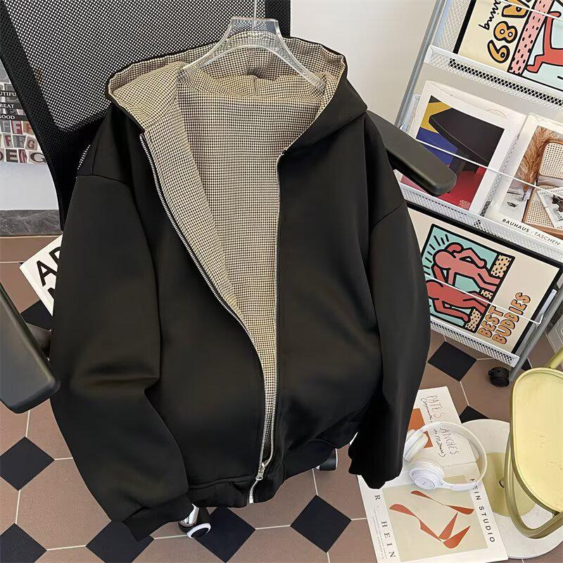 Men s Retro Houndstooth Double-Sided Cardigan Hoodie - Spring/Autumn Trendy Loose-Fit Couple Jacket XXL чорний
Men s Retro Houndstooth Double-Sided Cardigan Hoodie - Spring/Autumn Trendy Loose-Fit Couple Jacket XXL чорний