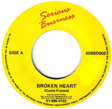 7inch Record CURTIS FRANCIS - Broken Heart SSBBD002 Serious Busines Japan Reggae, Ska & Dub Used
7inch Record CURTIS FRANCIS - Broken Heart SSBBD002 Serious Busines Japan Reggae, Ska & Dub Used