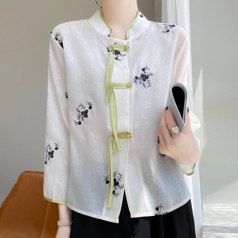 Летний винтажный кардиган из органзы с вышивкой и длинными рукавами для защиты от солнца - Женская тонкая верхняя одежда из ледяного шелка L яблочный зеленый
Летний винтажный кардиган из органзы с вышивкой и длинными рукавами для защиты от солнца - Женская тонкая верхняя одежда из ледяного шелка L яблочный зеленый