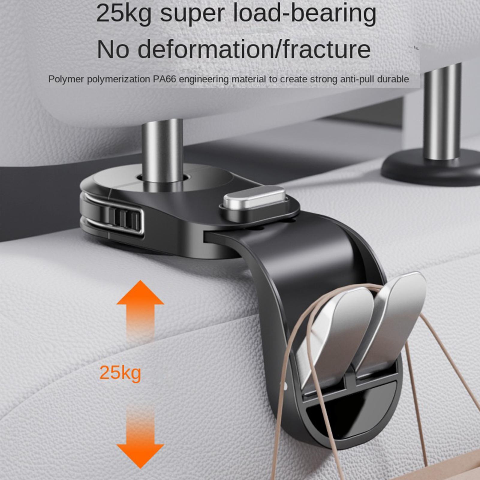 Car Seat Hooks for Headrest Double-Ring Retractable Purse Holder Car Headrest for Minivan SUV Taxi Road Trips Travel Commuting чорний
Car Seat Hooks for Headrest Double-Ring Retractable Purse Holder Car Headrest for Minivan SUV Taxi Road Trips Travel Commuting чорний