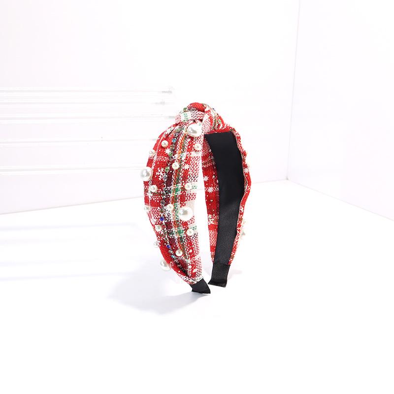Retro Christmas Pearl & Rhinestone Plaid Knotted Snowflake Headband Accessories
Retro Christmas Pearl & Rhinestone Plaid Knotted Snowflake Headband Accessories