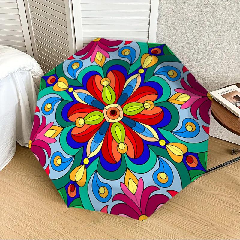 1PC Floral Mandala Pattern Automatic 8-Bone Folding Umbrella - Durable Polyester & Iron Frame,Userfriendly Operation yy250929144
1PC Floral Mandala Pattern Automatic 8-Bone Folding Umbrella - Durable Polyester & Iron Frame,Userfriendly Operation yy250929144