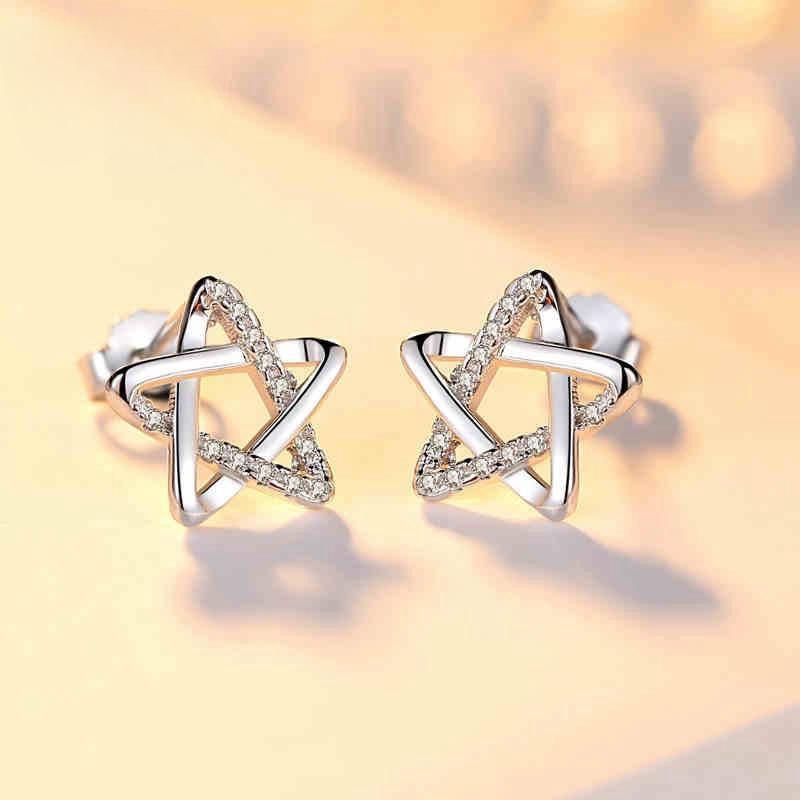 Fashion Pentagram Zircon Cute Personality Temperament Creative Student Stud Earrings Female Star Earrings 925 silver
Fashion Pentagram Zircon Cute Personality Temperament Creative Student Stud Earrings Female Star Earrings 925 silver