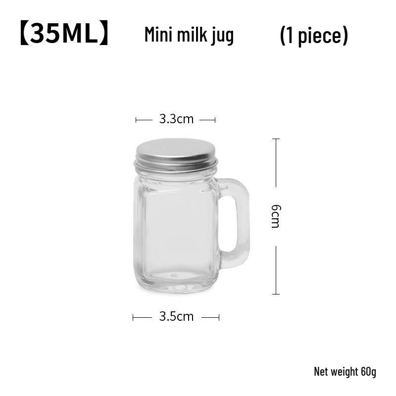Mini Transparent Glass Bottle with Handle for Jam or Coffee Concentrate
Mini Transparent Glass Bottle with Handle for Jam or Coffee Concentrate