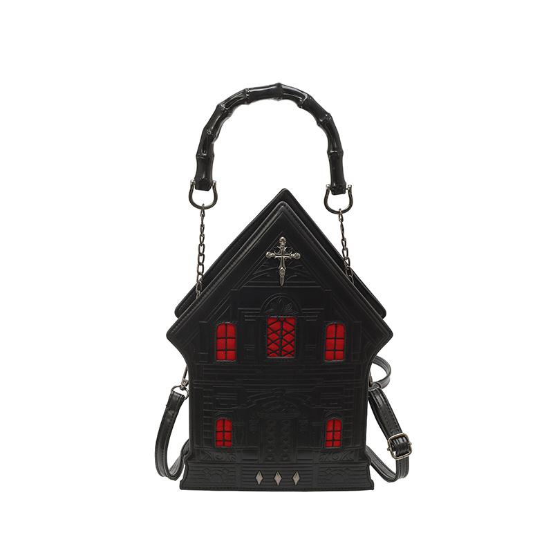 Punk Style Novelty Womens Crossbody Bag House Shaped Halloween Shoulder Bags Gloomy Castle Gothic Handbag Purse for Girls
Punk Style Novelty Womens Crossbody Bag House Shaped Halloween Shoulder Bags Gloomy Castle Gothic Handbag Purse for Girls