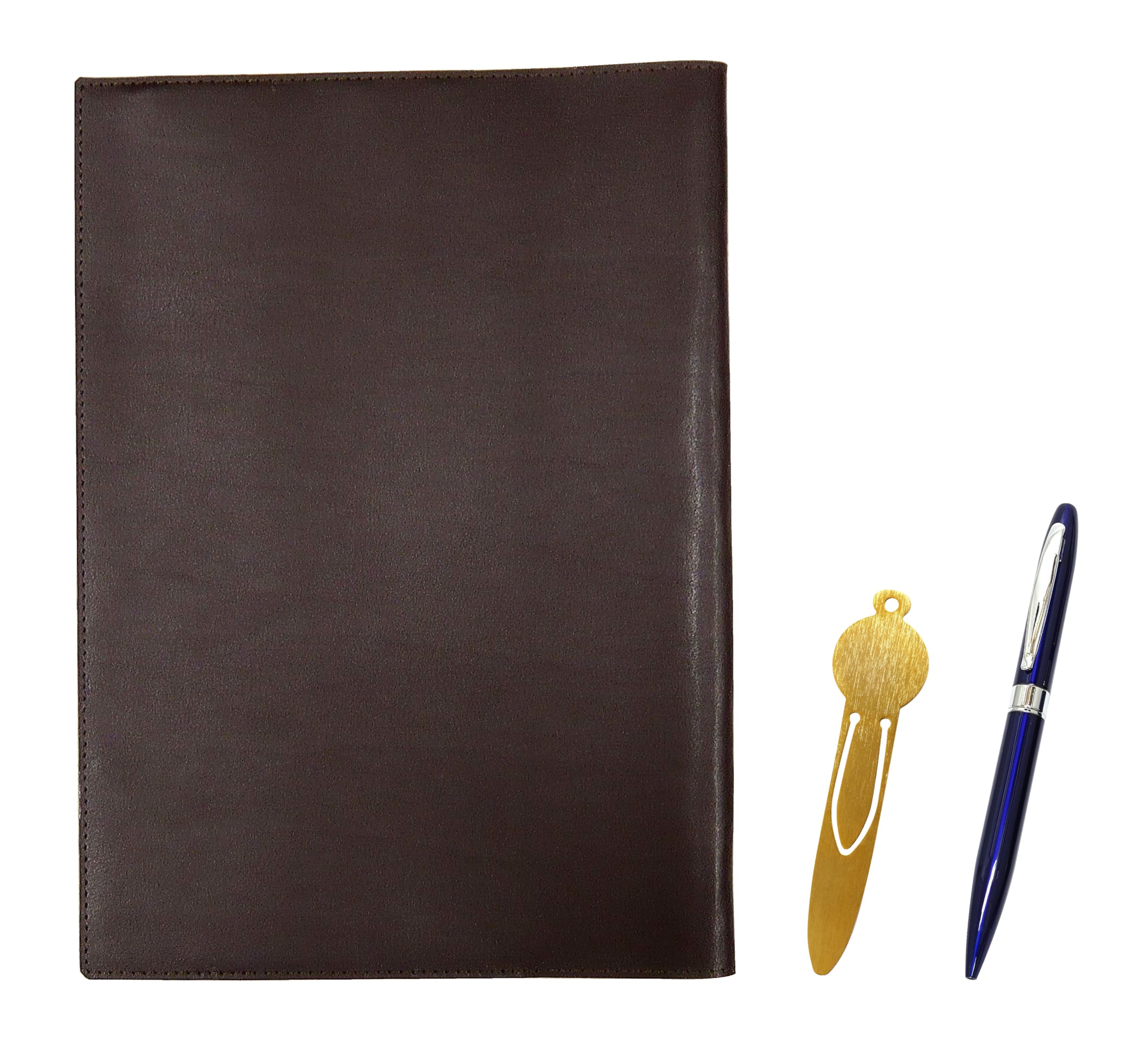 With metal bookmark Recycled cowhide B5 book notebook cover Brown Lasting piece metal rotary ballpoint pen set Blue & T23-NKK01-B5-005C-TK23-L
With metal bookmark Recycled cowhide B5 book notebook cover Brown Lasting piece metal rotary ballpoint pen set Blue & T23-NKK01-B5-005C-TK23-L