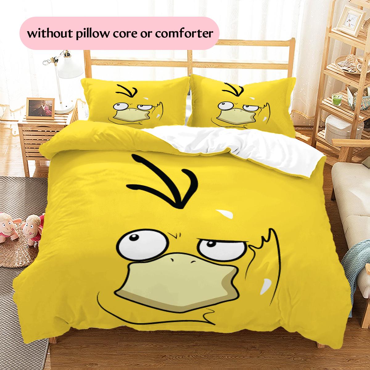 Psyduck Cartoon Pattern Bedding Home Decoration Birthday Gift (1 * duvet cover + 2 * pillowcase, without core) 135x200cm
Psyduck Cartoon Pattern Bedding Home Decoration Birthday Gift (1 * duvet cover + 2 * pillowcase, without core) 135x200cm