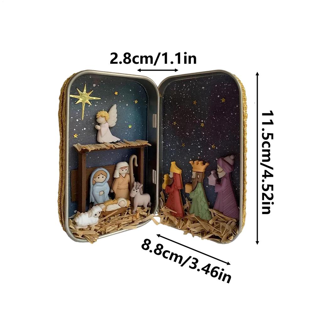 Christmas Nativity Jesus Nativity Set Family Nativity Scene Handmade Cabin Box Theater Desktop Ornaments For Xmas Decor
Christmas Nativity Jesus Nativity Set Family Nativity Scene Handmade Cabin Box Theater Desktop Ornaments For Xmas Decor