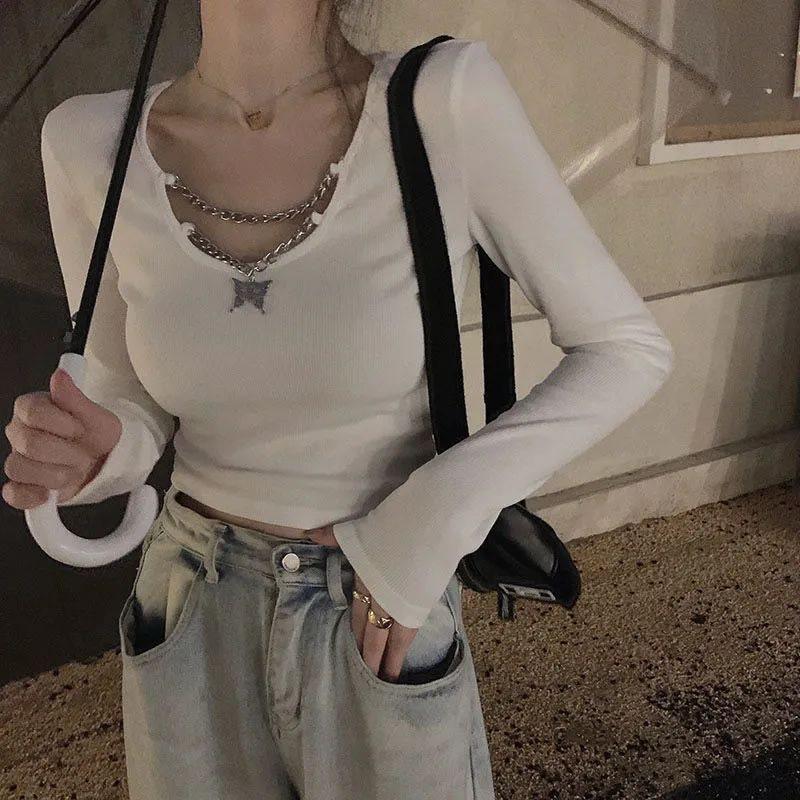 Women s Black Fleece-Lined Slim Fit Korean Style Chain T-Shirt - Trendy, Versatile, High-Waisted Inner Wear. M (75-90 Jin)
Women s Black Fleece-Lined Slim Fit Korean Style Chain T-Shirt - Trendy, Versatile, High-Waisted Inner Wear. M (75-90 Jin)