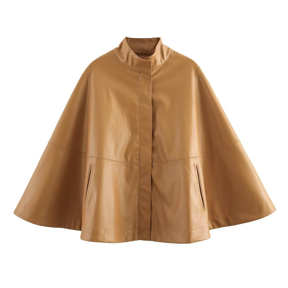 2025 Spring Women s Fashion Faux Leather Zipper Cape Coat with Stand-Up Collar One Size хаки
2025 Spring Women s Fashion Faux Leather Zipper Cape Coat with Stand-Up Collar One Size хаки