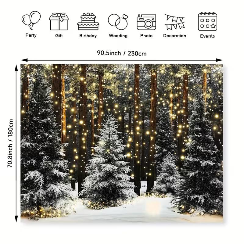 2D Christmas Winter Forest Backdrop, Snowy Pine & Glowing Fairy Lights Banner 47.2x31.5inch/120*80cm
2D Christmas Winter Forest Backdrop, Snowy Pine & Glowing Fairy Lights Banner 47.2x31.5inch/120*80cm