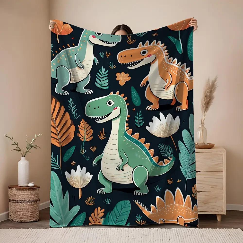 Dinosaur and tropical leaf patterns Flannel printed blanket suitable for all seasons suitable for living room office sofa travel 75x100cm
Dinosaur and tropical leaf patterns Flannel printed blanket suitable for all seasons suitable for living room office sofa travel 75x100cm