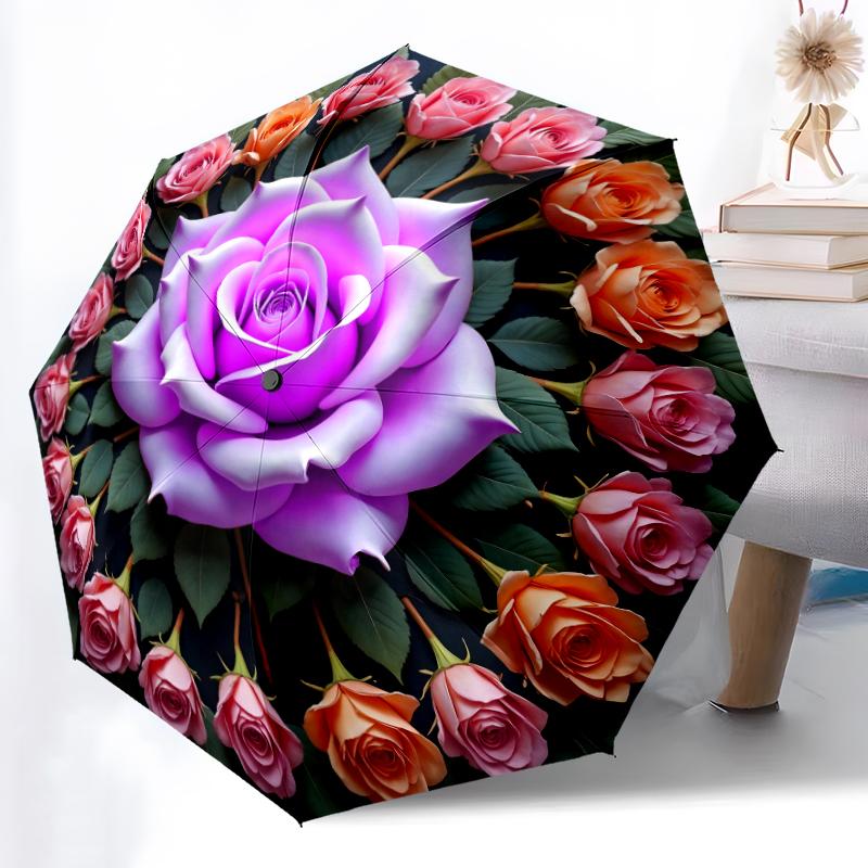1pc Sturdy 8-Bone Auto Umbrella, Valentine s Day Pink Rose Umbrella, Digital Printed, Foldable Umbrella for On-the-Go Outdoor Use
1pc Sturdy 8-Bone Auto Umbrella, Valentine s Day Pink Rose Umbrella, Digital Printed, Foldable Umbrella for On-the-Go Outdoor Use