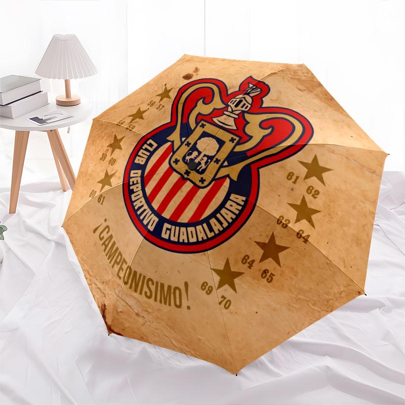 Club Deportivo Guadalajara (Chivas) pattern, automatic folding umbrella, portable and foldable design, 8 ribs, a Christmas or birthday gift.
Club Deportivo Guadalajara (Chivas) pattern, automatic folding umbrella, portable and foldable design, 8 ribs, a Christmas or birthday gift.