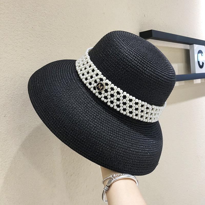 Women French Style Pearl Bucket Hat Tweed Korean Fashion Foldable Wide Brim Straw Beach Resort Summer Sun Protection Visor Cap M 56-58cm чорний
Women French Style Pearl Bucket Hat Tweed Korean Fashion Foldable Wide Brim Straw Beach Resort Summer Sun Protection Visor Cap M 56-58cm чорний