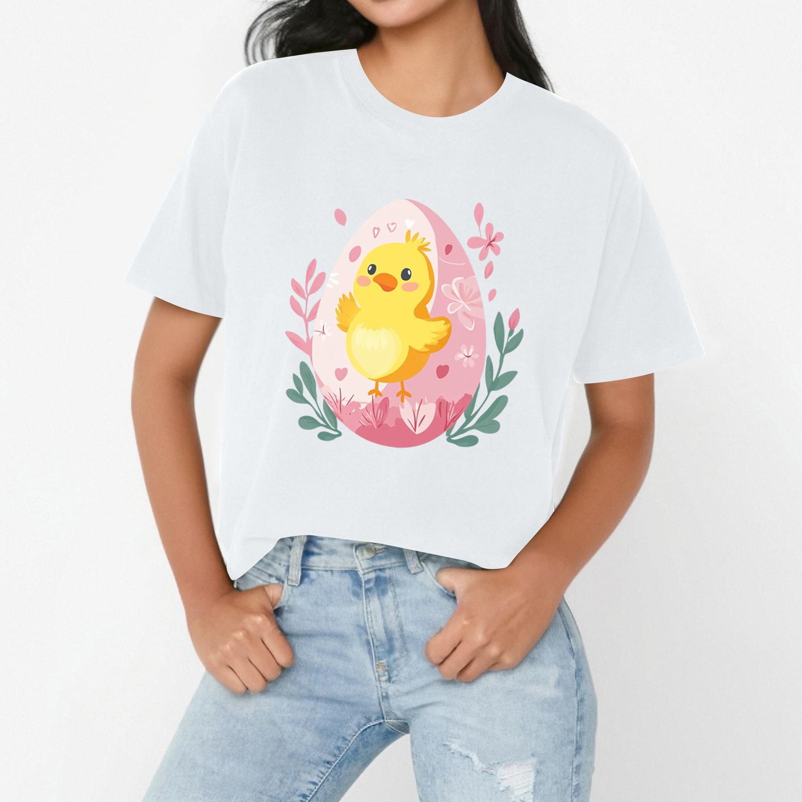 Жіноча повсякденна вільна футболка з пасхальним принтом і круглим вирізом, пуловер з короткими рукавами XL білий
Жіноча повсякденна вільна футболка з пасхальним принтом і круглим вирізом, пуловер з короткими рукавами XL білий