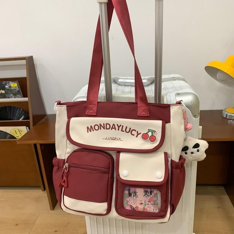 Japanese Retro Style Large Canvas Shoulder Bag Soft Durable Polyester With Star Decoration For Everyday Use червоний
Japanese Retro Style Large Canvas Shoulder Bag Soft Durable Polyester With Star Decoration For Everyday Use червоний
