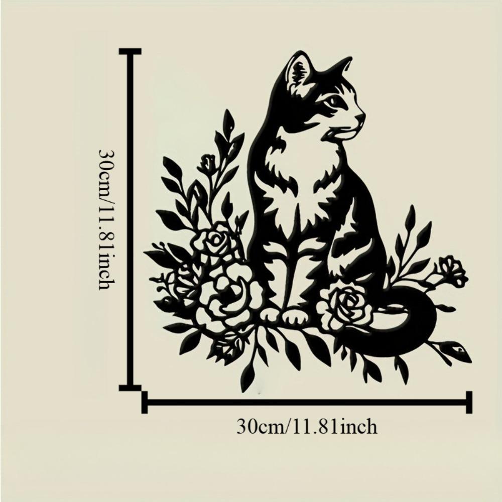 Metal Wall Art Cat on Branch with Flowers Leaves Black Elegant Home Decor Easter Mother Day Wedding Gift 12in
Metal Wall Art Cat on Branch with Flowers Leaves Black Elegant Home Decor Easter Mother Day Wedding Gift 12in