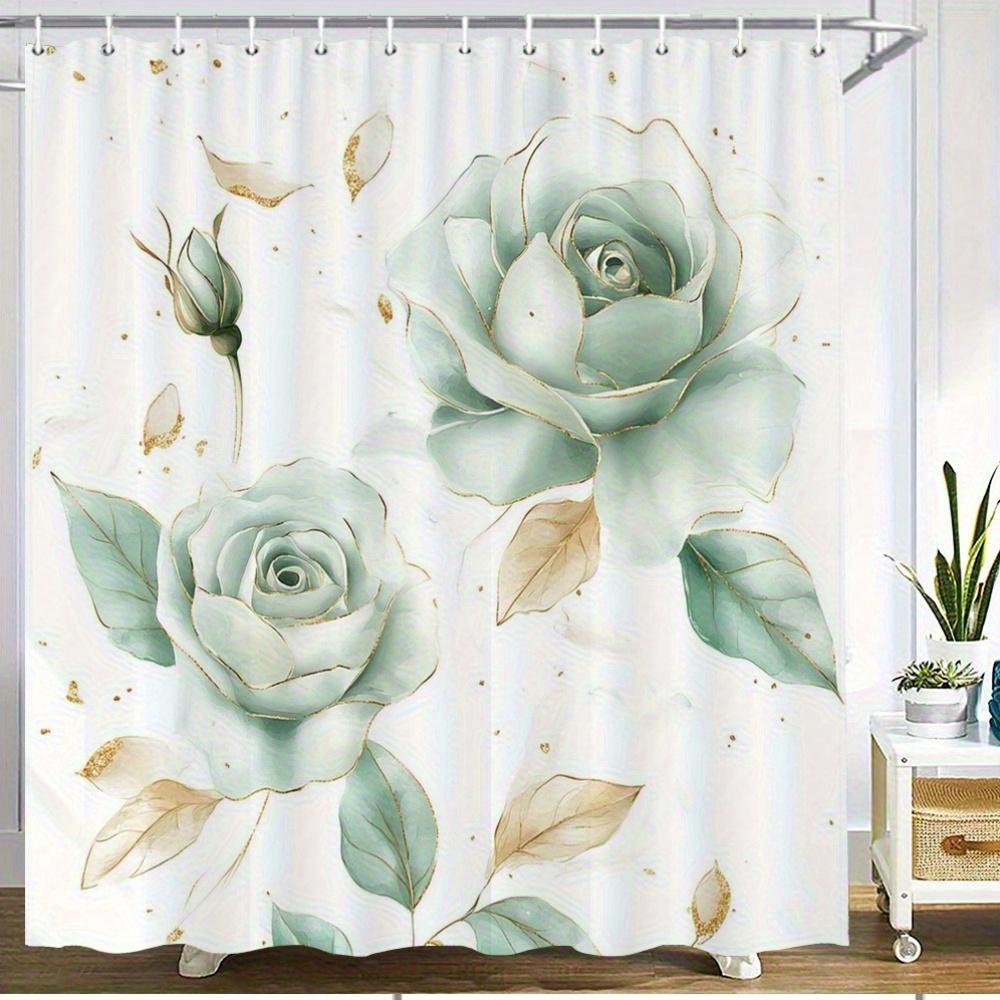 1 Piece Teal Rose Shower Curtain - Polyester Fabric, Machine Washable, With Hook, Suitable For Bathroom Decoration W60H190(CM)-1 Pcs
1 Piece Teal Rose Shower Curtain - Polyester Fabric, Machine Washable, With Hook, Suitable For Bathroom Decoration W60H190(CM)-1 Pcs