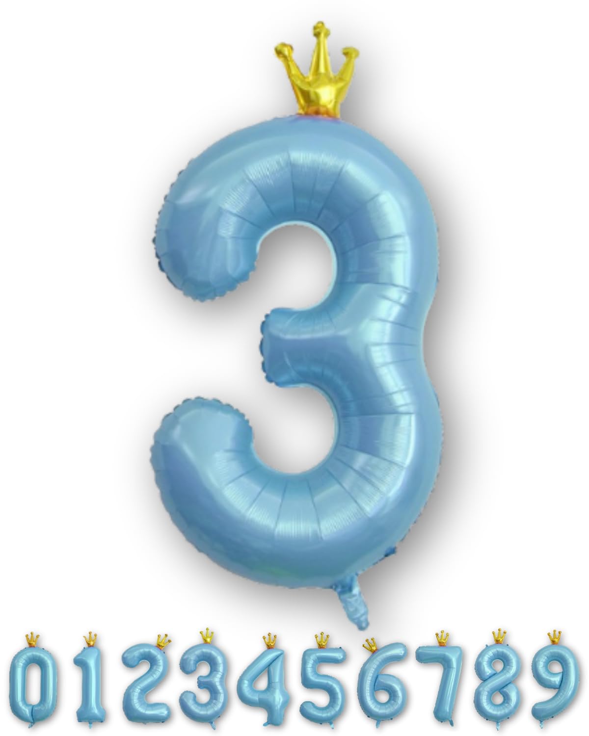 La Kissa Balloon Number Birthday Decoration 40-Inch Large Number Balloon with Straw 90cm Blue Crown Commemorative Day 3
La Kissa Balloon Number Birthday Decoration 40-Inch Large Number Balloon with Straw 90cm Blue Crown Commemorative Day 3