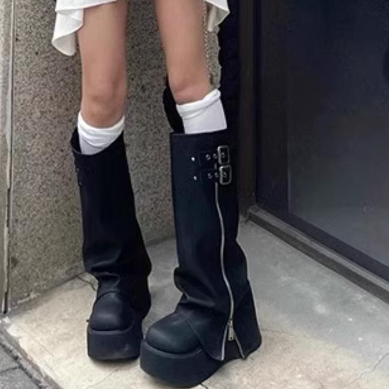 Женские высокие сапоги на платформе из кожи, модные туфли на высоком каблуке 2025 года, дизайнерские туфли на молнии до колена в готическом стиле, зимние мотоциклетные ботинки Mujer 40 чёрный
Женские высокие сапоги на платформе из кожи, модные туфли на высоком каблуке 2025 года, дизайнерские туфли на молнии до колена в готическом стиле, зимние мотоциклетные ботинки Mujer 40 чёрный