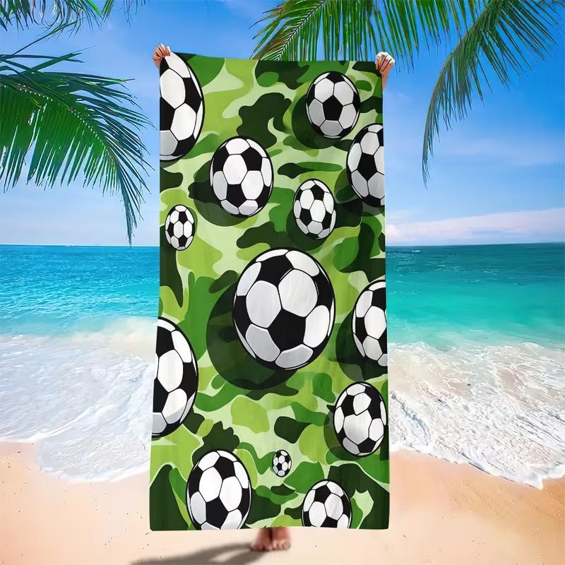 Green Camouflage Soccer Ball Beach Towel Soft Quick Dry Absorbent Swim Towel Large Beach Blanket for Sports Fan Summer Pool W30*H60(CM)
Green Camouflage Soccer Ball Beach Towel Soft Quick Dry Absorbent Swim Towel Large Beach Blanket for Sports Fan Summer Pool W30*H60(CM)