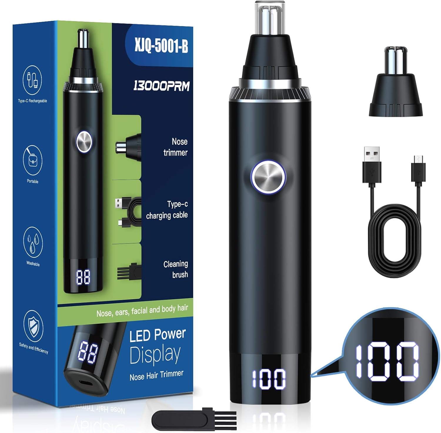 Hair Trimmer with LED Display for Men Women,Painless USB Rechargeable Eyebrow & Facial & Nose Hair Trimmer United States
Hair Trimmer with LED Display for Men Women,Painless USB Rechargeable Eyebrow & Facial & Nose Hair Trimmer United States