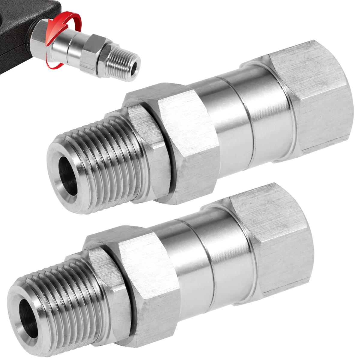 Поворотный фитинг для мойки высокого давления, антискручивающий, 3/8 NPT, наружная резьба к внутренней, нержавеющая сталь, соединительное соединение для шланга пистолета мойки высокого давления 2pcs
Поворотный фитинг для мойки высокого давления, антискручивающий, 3/8 NPT, наружная резьба к внутренней, нержавеющая сталь, соединительное соединение для шланга пистолета мойки высокого давления 2pcs