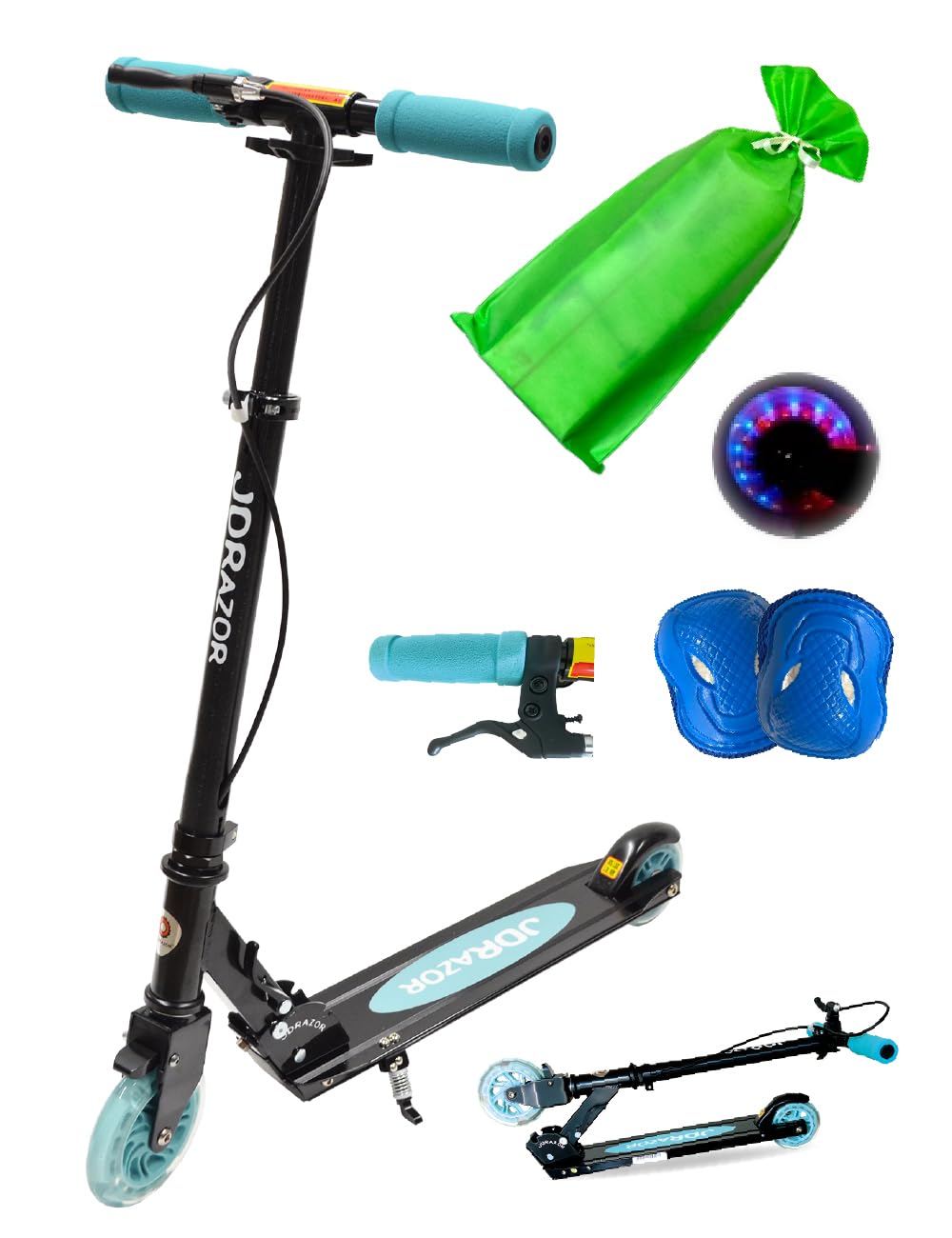 Product image JD RAZOR Kickboard with glowing LED adjustable gift for easy to load capacity 90kg pastel MS-205RB-St stand, handbrake, wheels, height,
Product image JD RAZOR Kickboard with glowing LED adjustable gift for easy to load capacity 90kg pastel MS-205RB-St stand, handbrake, wheels, height,