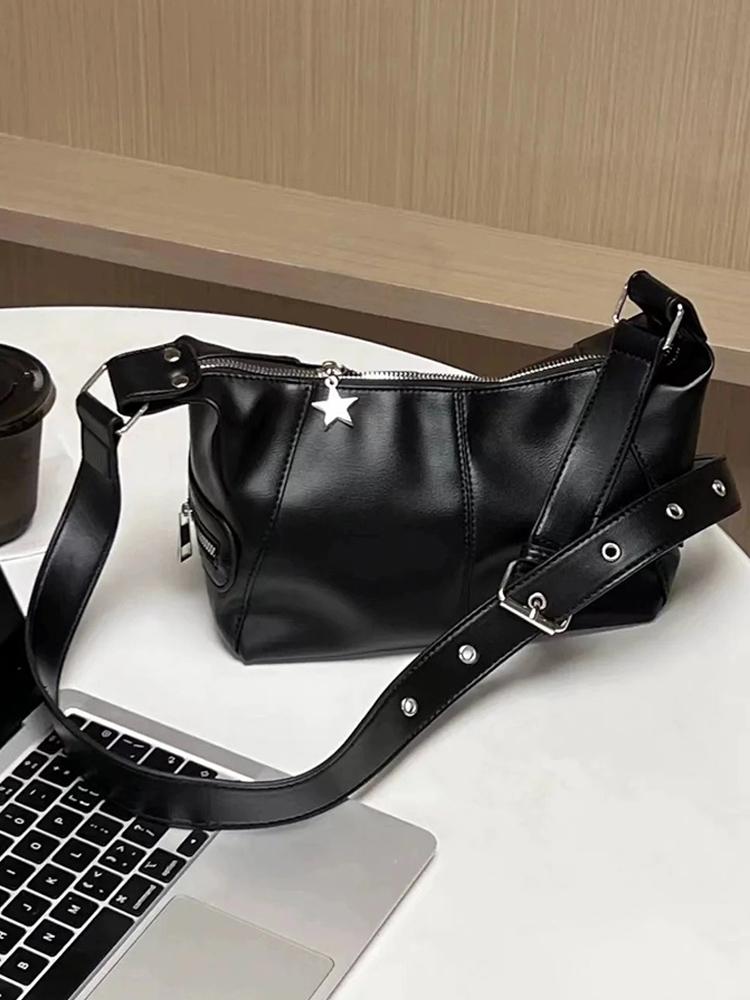 Black Sweet Cool Girls Motorcycle Handbag 2026 New Texture Soft PU Underarm Bag Casual Women One Shoulder Crossbody Bags (20cm<Max Length<30cm)
Black Sweet Cool Girls Motorcycle Handbag 2026 New Texture Soft PU Underarm Bag Casual Women One Shoulder Crossbody Bags (20cm<Max Length<30cm)