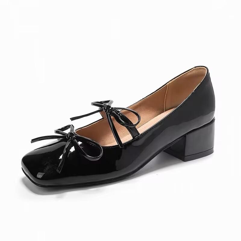 Bow Mary Jane shoes 2025 autumn new patent leather square head medium thick heel gentle evening wind ballet single shoes women 35
Bow Mary Jane shoes 2025 autumn new patent leather square head medium thick heel gentle evening wind ballet single shoes women 35
