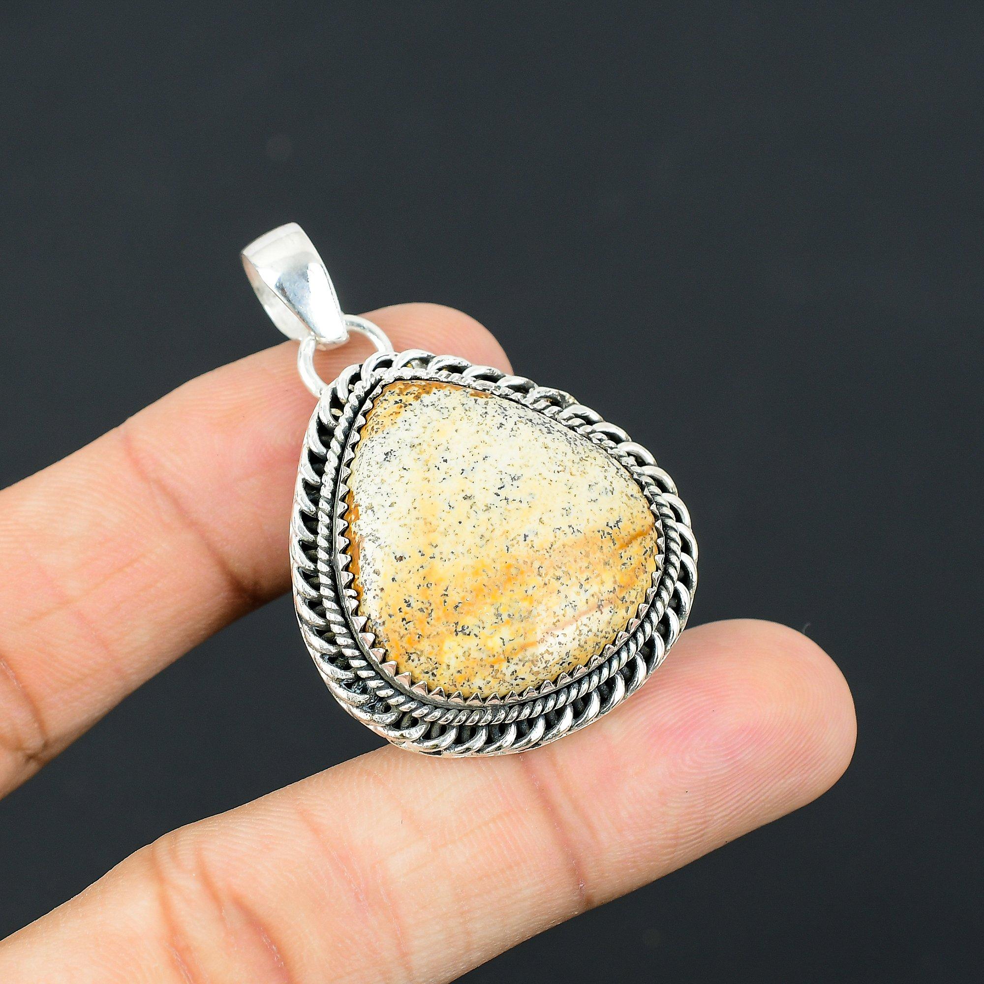 Mothers day Sale Natural Picture Jasper Sterling Silver Artisan Pendant Jewelry
Mothers day Sale Natural Picture Jasper Sterling Silver Artisan Pendant Jewelry