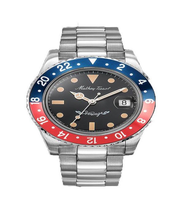 Mathey-Tissot Mathy Vintage Сине-красный безель Pepsi с черным циферблатом Автоматические мужские часы H900ATR чёрный
Mathey-Tissot Mathy Vintage Сине-красный безель Pepsi с черным циферблатом Автоматические мужские часы H900ATR чёрный