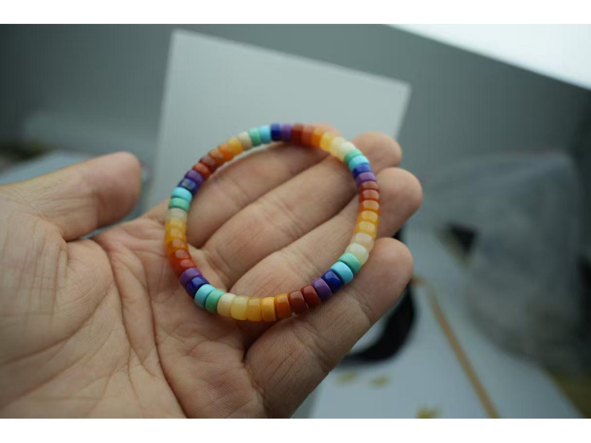 Rainbow Candy Color 6mm Burmese Yellow Stackable Bracelet - Natural Multi-Treasure Gift for Wife or Girlfriend s Birthday.
Rainbow Candy Color 6mm Burmese Yellow Stackable Bracelet - Natural Multi-Treasure Gift for Wife or Girlfriend s Birthday.