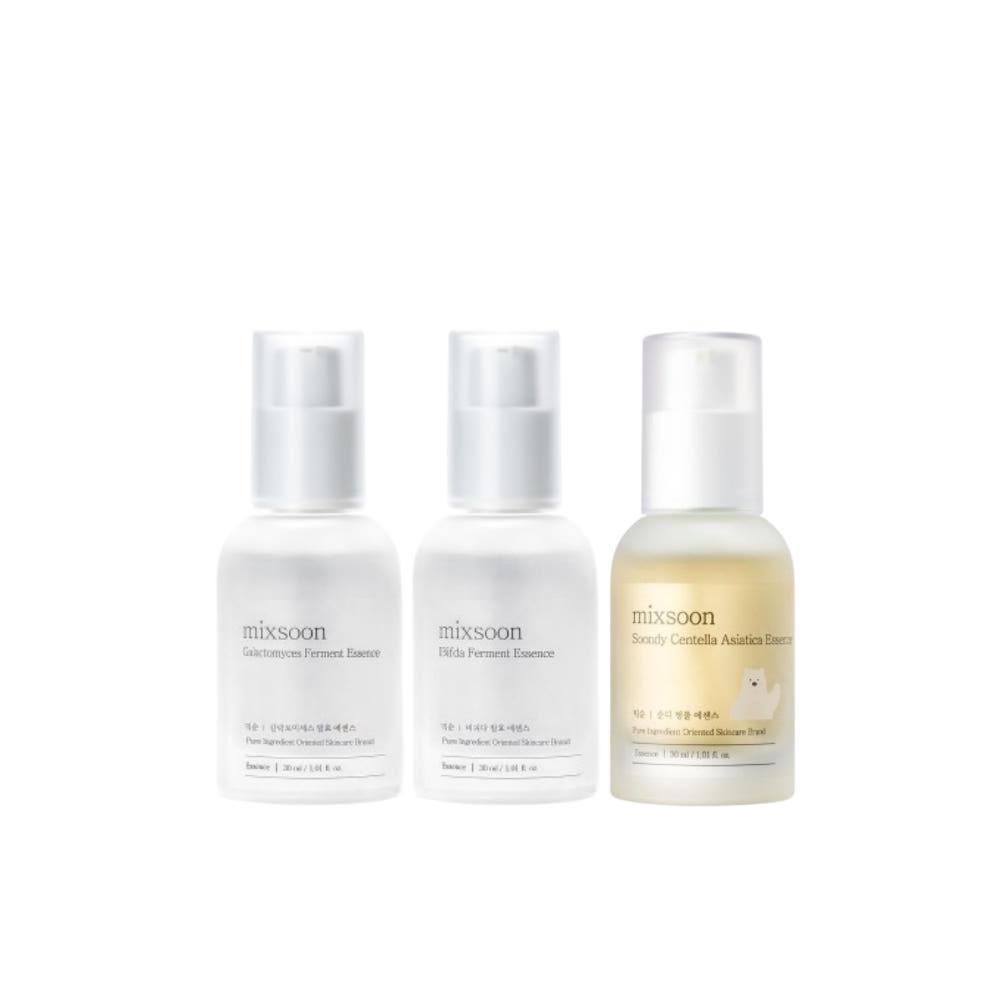 mixsoon Best 3 Layering Essence Set (Galactomyces 30ml + Bifida 30ml + Centella Asiatica 30ml) Hydrating Nourishing Soothing Trio
mixsoon Best 3 Layering Essence Set (Galactomyces 30ml + Bifida 30ml + Centella Asiatica 30ml) Hydrating Nourishing Soothing Trio
