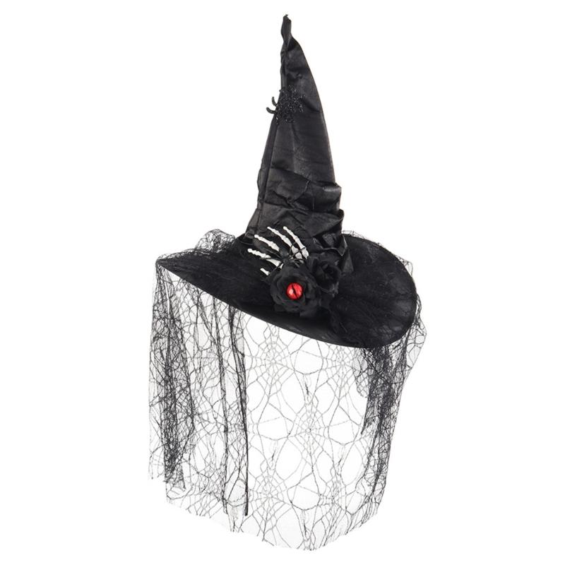 Witch Hat With Delicate Lace Design Mystical Party Headgear For Halloween Costume Parties And Cosplay Event чорний
Witch Hat With Delicate Lace Design Mystical Party Headgear For Halloween Costume Parties And Cosplay Event чорний