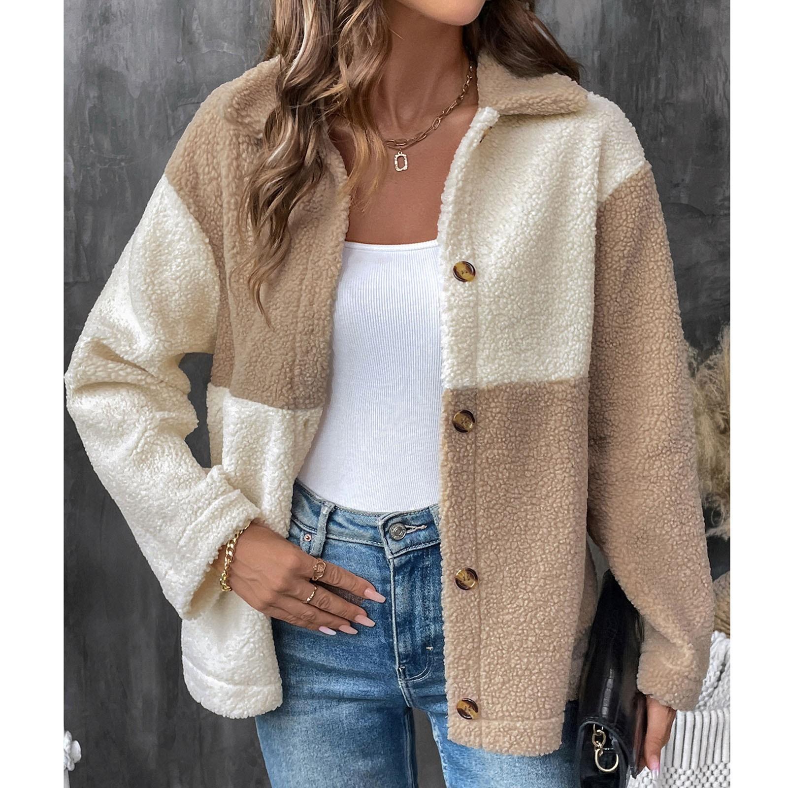 Женская свободная повседневная однобортная куртка с лацканами и длинными рукавами, модная куртка XL бежевый
Женская свободная повседневная однобортная куртка с лацканами и длинными рукавами, модная куртка XL бежевый