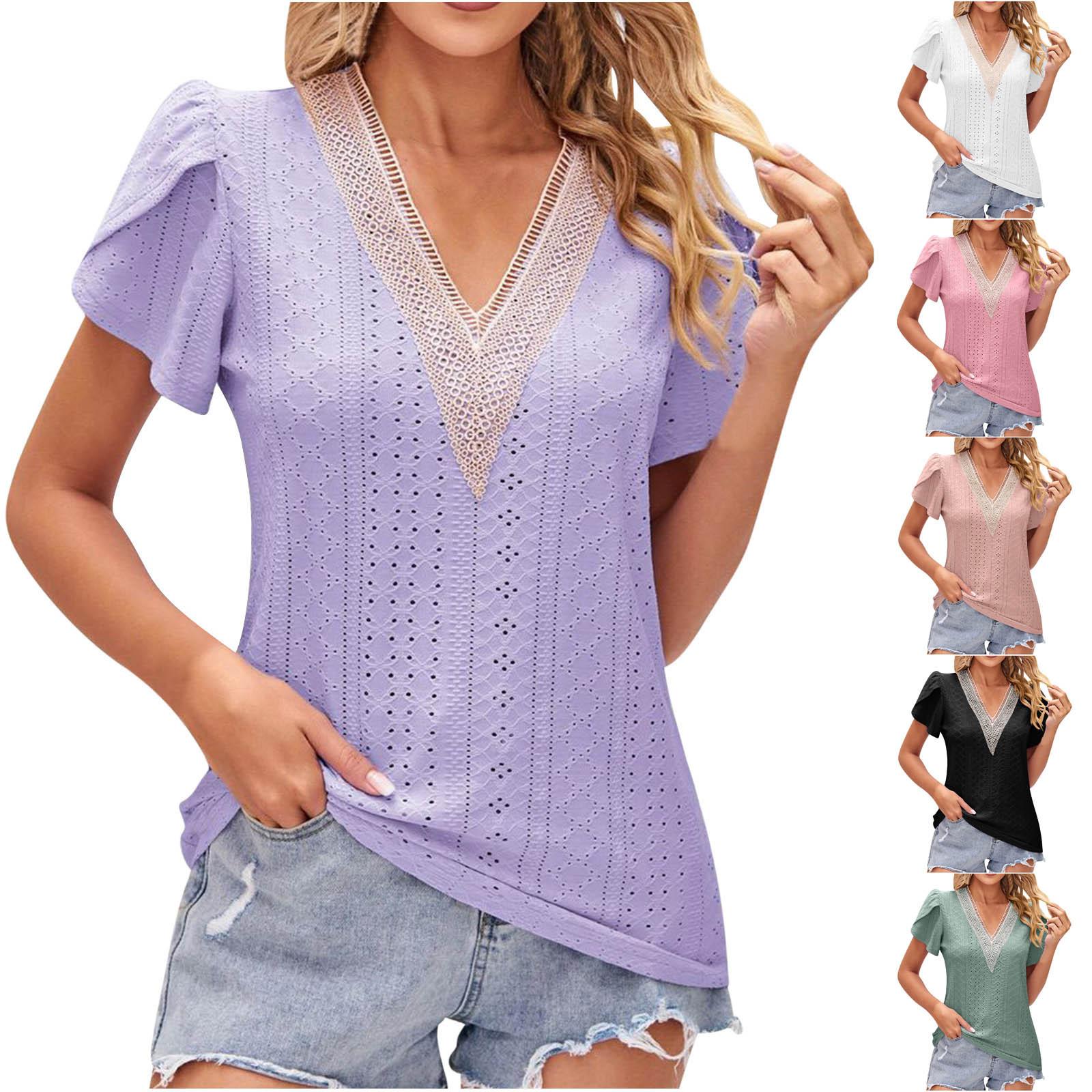 Жіночі модні вільні топи з коротким рукавом і V-подібним вирізом XXL чорний
Жіночі модні вільні топи з коротким рукавом і V-подібним вирізом XXL чорний